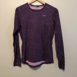 nike drifit purple long sleeve. size medium